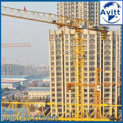 QTZ125 Turmdrehkran mit flachem Kopf, 60m Ausleger, 10t Tragfähigkeit